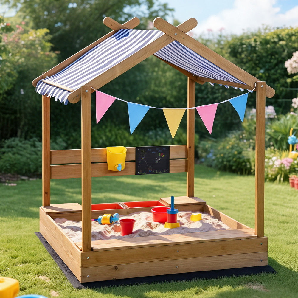 KEEZI KIDS SANDBOX WITH CANOPY & WATER BASIN