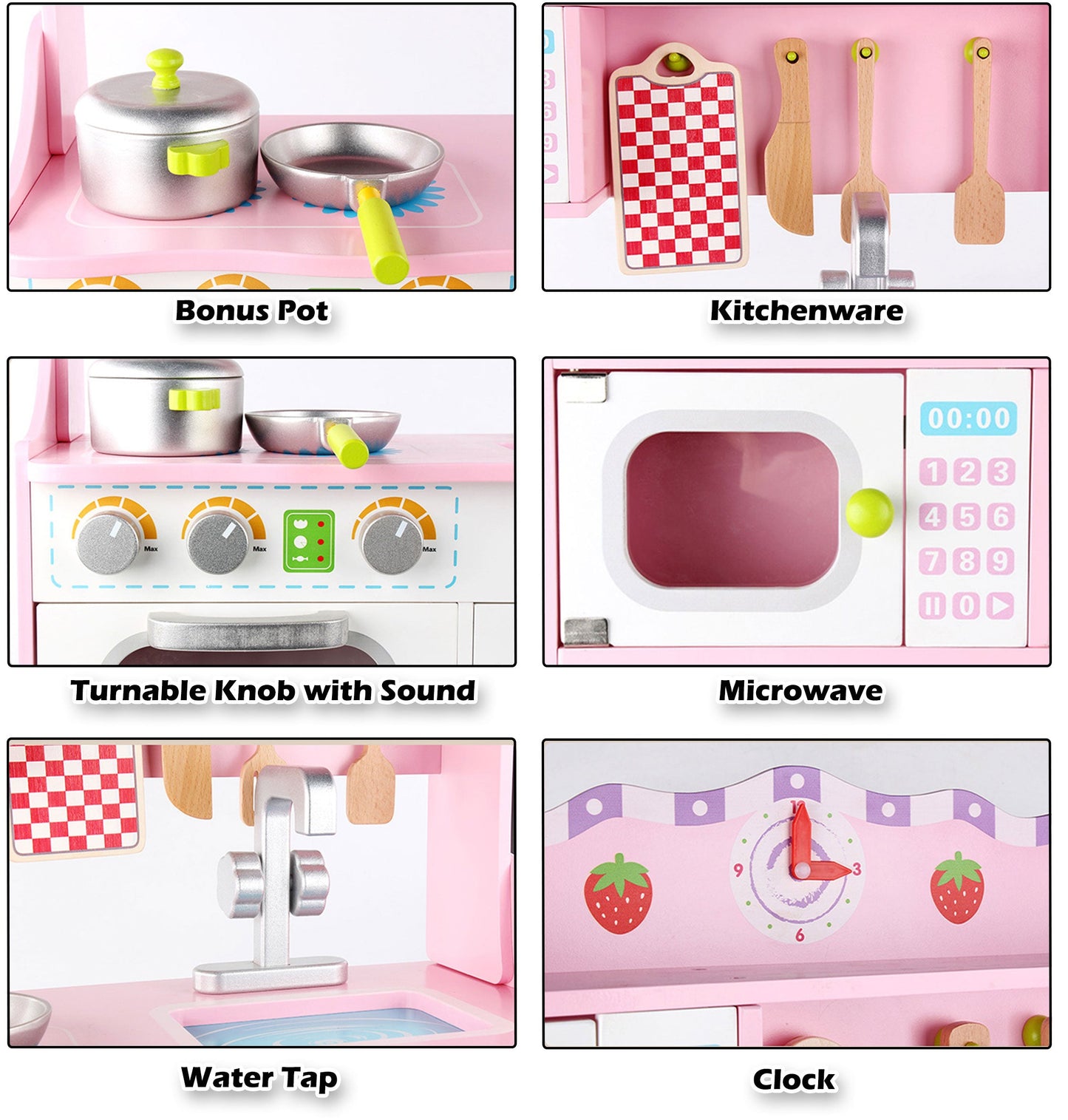 Wooden Kitchen Play Set with Accessories