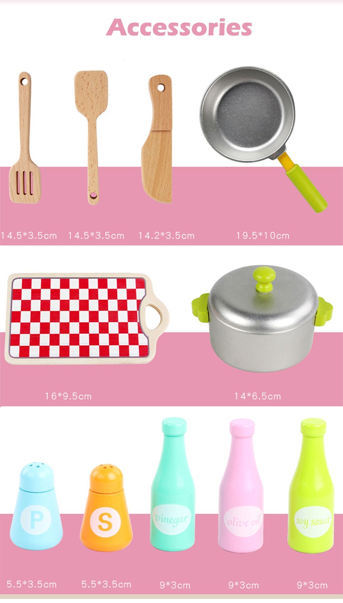 Wooden Kitchen Play Set with Accessories