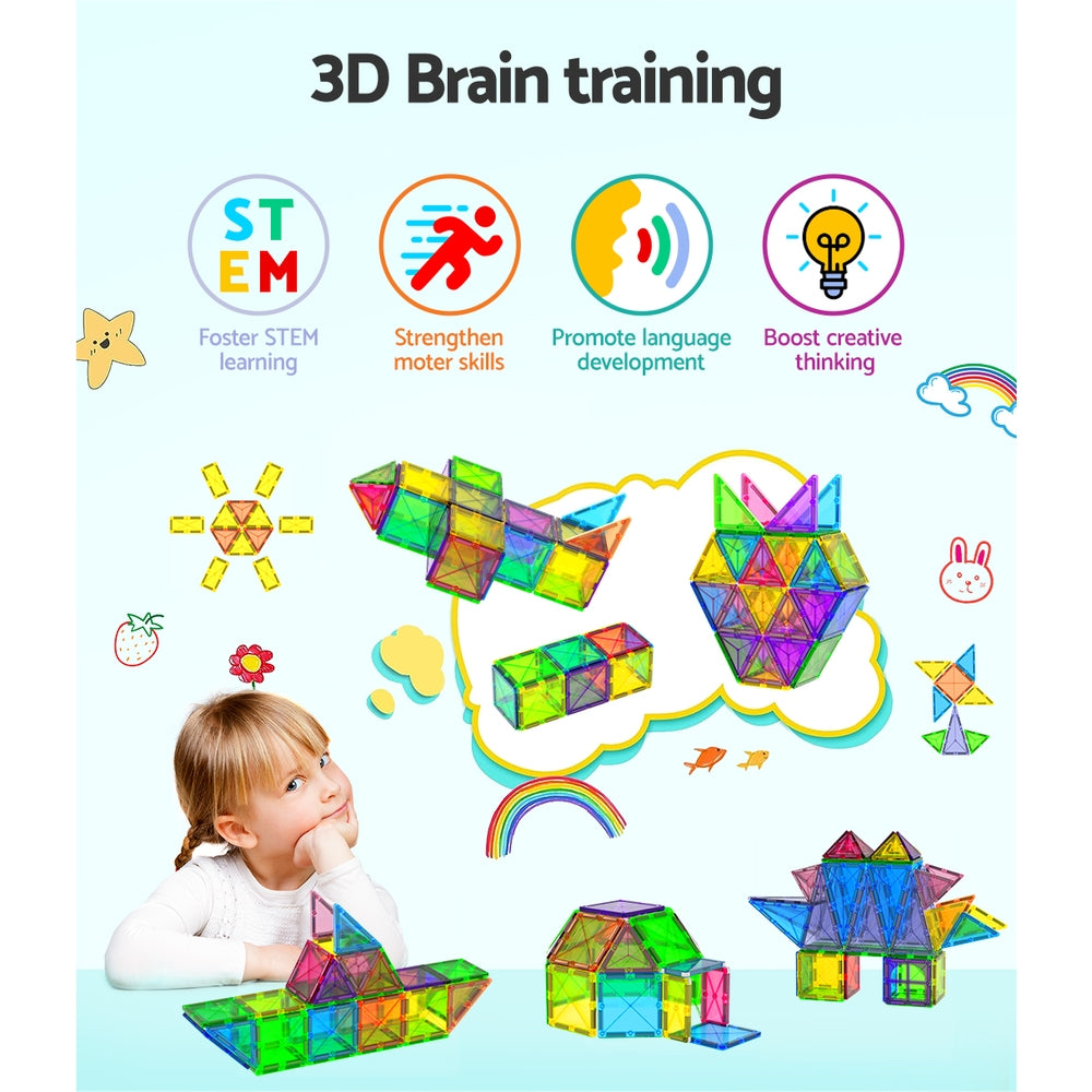 Keezi Kids 120PC Magnetic Building Tiles