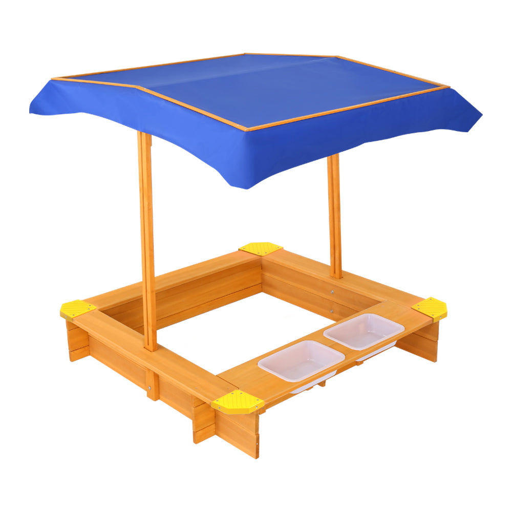 KEEZI KIDS WOODEN SANDBOX WITH CANOPY