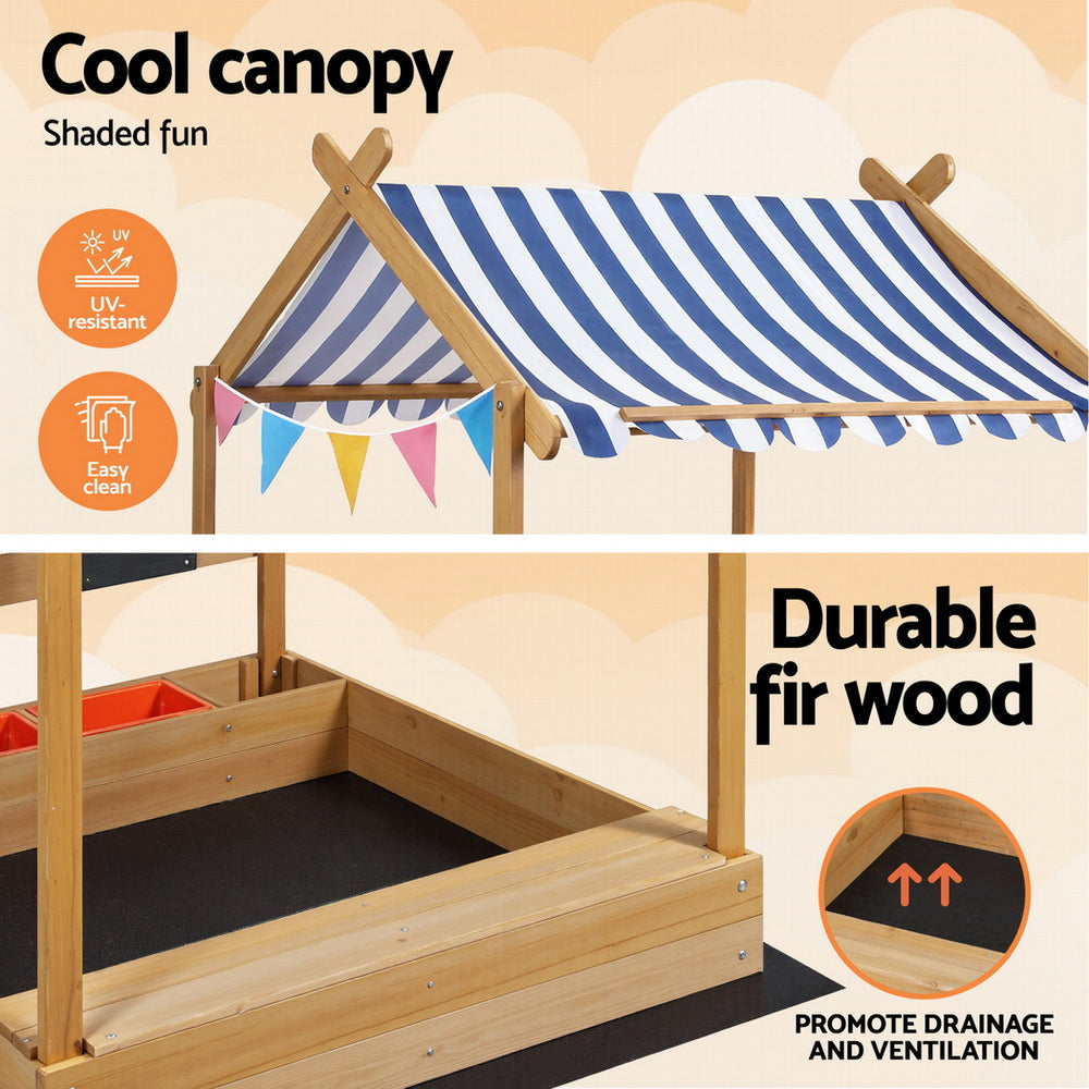 KEEZI KIDS SANDBOX WITH CANOPY & WATER BASIN