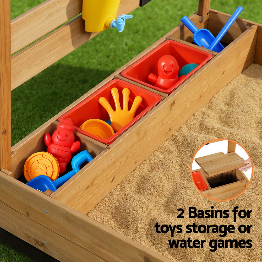 KEEZI KIDS SANDBOX WITH CANOPY & WATER BASIN