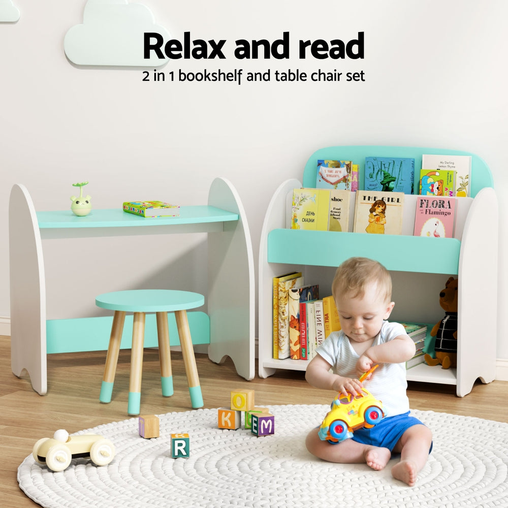 KEEZI KIDS BOOKSHELF DESK CHAIR SET
