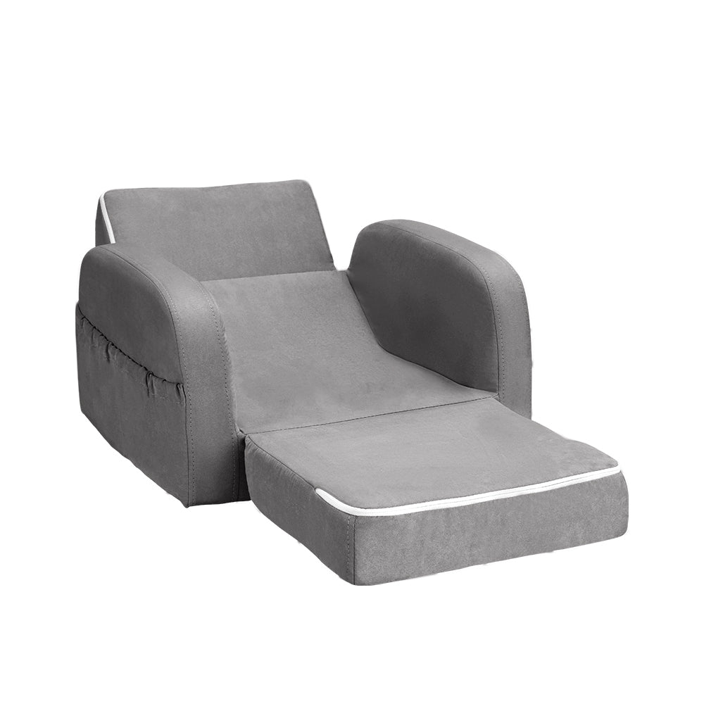 KEEZI KIDS ARMCHAIR LOUNGER - GREY