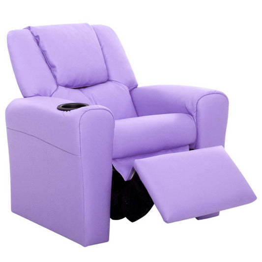 KEEZI KIDS PU LEATHER RECLINER - PURPLE