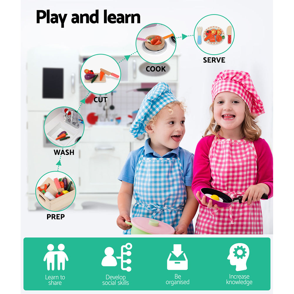 KEEZI KIDS WOODEN KITCHEN PLAYSET